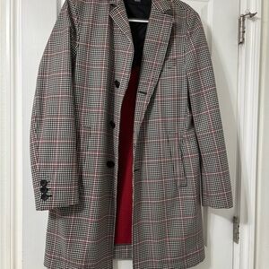 Hugo Boss Checkered Top Coat - Black, White, Red